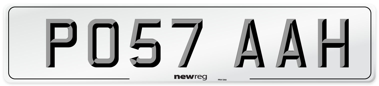 PO57 AAH Number Plate from New Reg